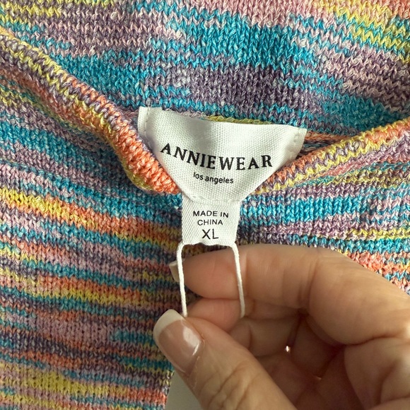 Vibrant Multi Color Crocheted Midi Skirt from Anniewear - Picture 3 of 6